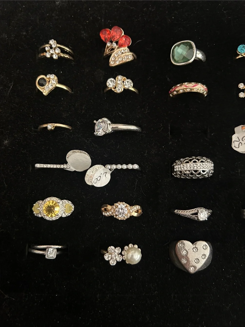 Assorted Women's Fashion Rings Set - Multicolor Stones